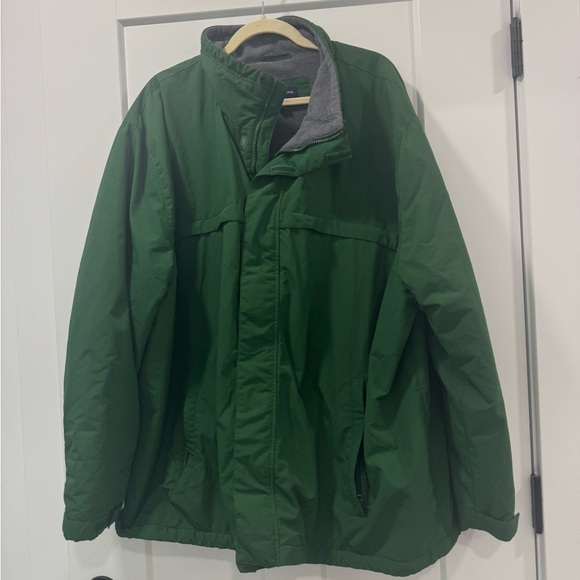 Lands end green fleece lined jacket 2XL big - Picture 1 of 6